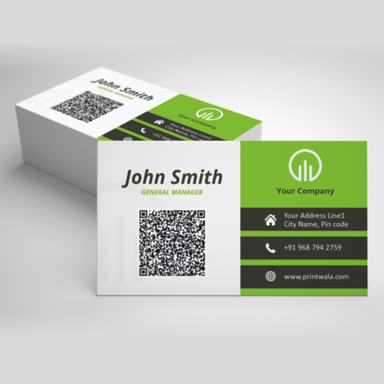 300 Laminated QR code business cards + design