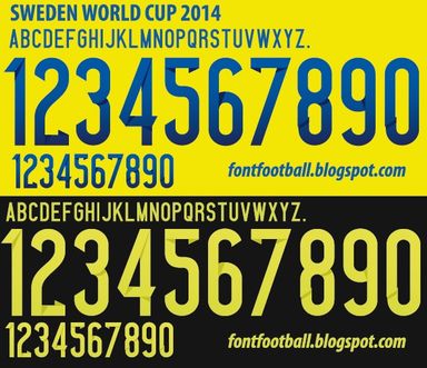 Font Vector Sweden World Cup 2014 kit