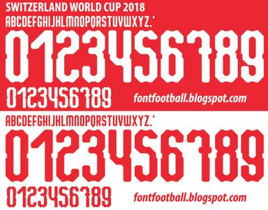 Font Vector Switzerland World Cup 2018 kit