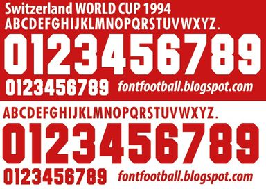 Font Vector Switzerland World Cup 1994 kit