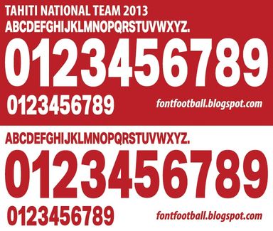 Font Vector Tahiti National Team 2013 kit