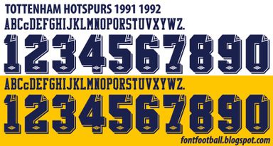 Font Vector Tottenham Hotspurs 1991 1992 kit