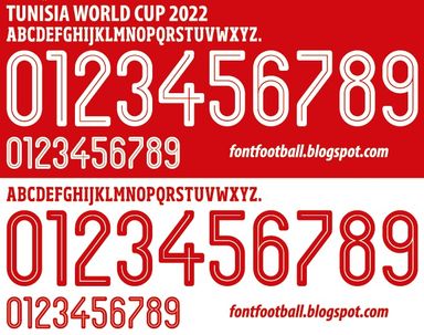 Font Vector Tunisia World Cup 2022 kit