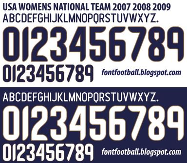 Font Vector USA Womens 2007 2008 2009 kit