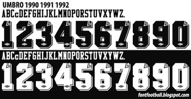 Font Vector Umbro 1990 1991 1992 kit
