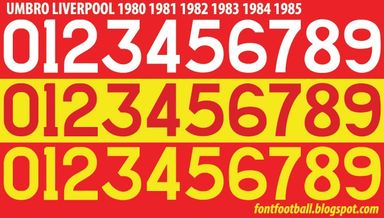 Font Vector Liverpool 1980 1981 1982 1983 1984 1985 kit