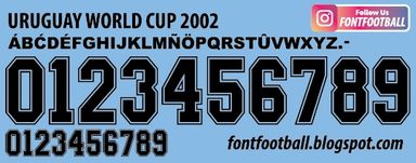 Font Vector Uruguay World Cup 2002 kit