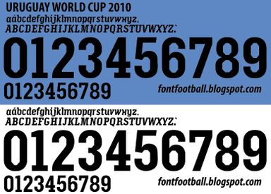 Font Vector Uruguay World Cup 2010 kit