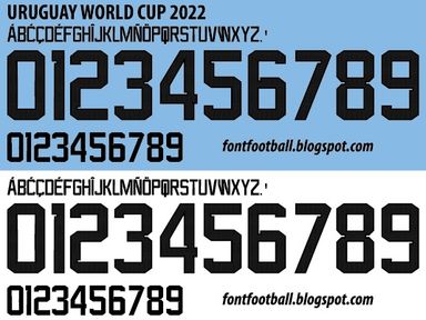 Font Vector Uruguay World Cup 2022 kit