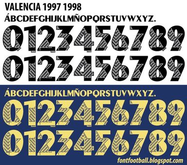 Font Vector Valencia CF 1997 1998 kit