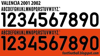 Font Vector Valencia CF 2001 2002 kit