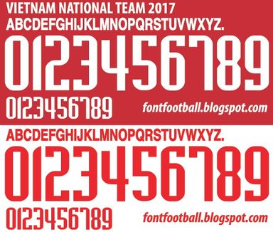 Font Vector Vietnam National Team 2017 kit
