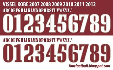 Font Vector Vissel Kobe 2007 2008 2009 2010 2011 2012 kit