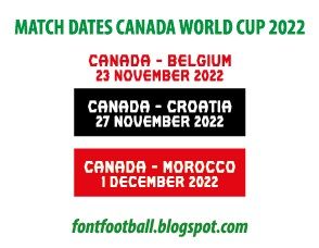 MDT Match Dates Vector Canada World Cup 2022