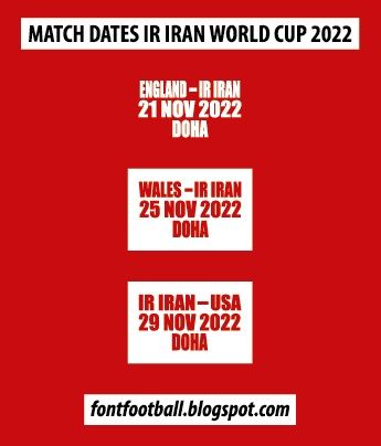 MDT Match Dates Vector Iran World Cup 2022