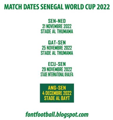 MDT Match Dates Vector Senegal World Cup 2022