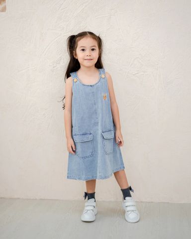 Daisy Denim Pinafore Dress