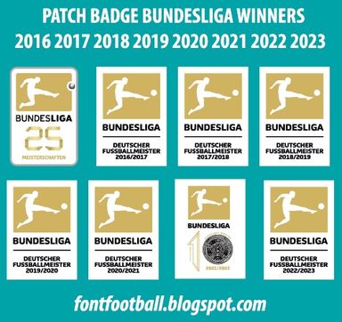 Patch Badge Bundesliga Winners 2016 2017 2018 2019 2020 2021 2022 2023 Vector