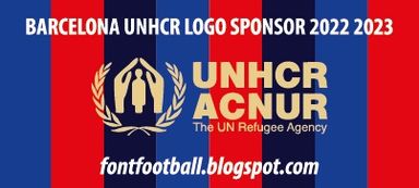 Patch Badge Barcelona UNHCR Logo Sponsor Vector kit