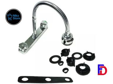 Llave Grifo Fregadero Doble Pomo Cuello Flexible Griven