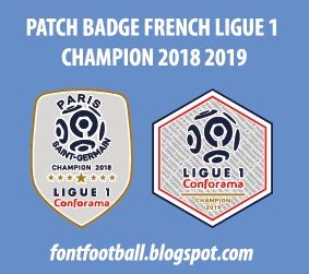 Patch Badge French Ligue 1 Champion 2018 2019 Vector
