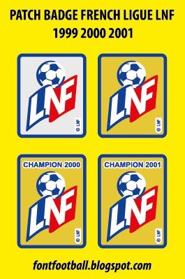 Patch Badge French Ligue LNF 1999 2000 2001 & Champion 2000 2001 Vector
