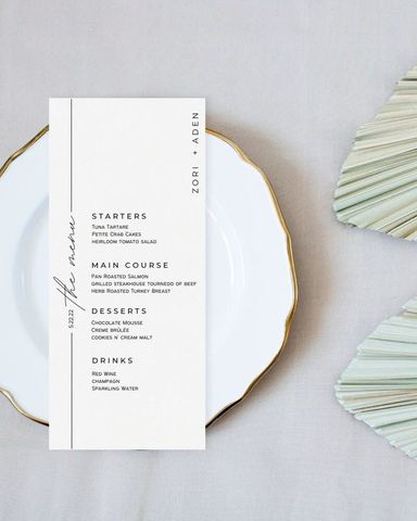 Menu de bufê 