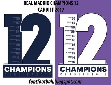 Patch Real Madrid Champions 12 Cardiff 2017 Vector