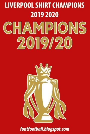 Patch Liverpool FC Shirt Premier League Trophy Champions 2019 2020 Vector
