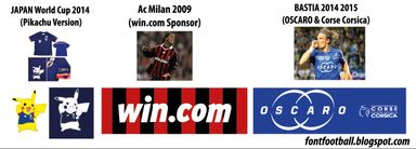 Sponsor Japan Pikachu WC 2014 AC Milan Win.com Bastia OSCARO & Corse Corsica 2014 2015 Vector