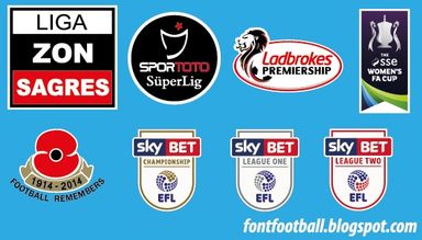 Patch Vector Liga Zon Sagres Sportoto Ladbrokes Premiership SSE Womens FA CUP English Football League EFL Championship League One League Two Poppy 1914 2014