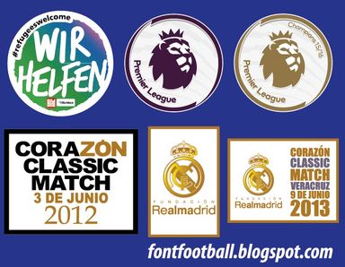 Patch Vector English Barclays Premier League New 2016 Real Madrid Corazon Classic Match Fundacion 2013, Wir Helfen Bundesliga
