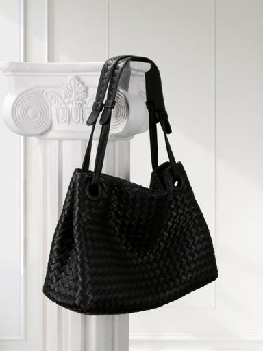 [PREORDER] - Woven Shoulder Tote Bag [Black]