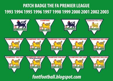 Patch Badge The FA Premier League 1993 1994 1995 1996 1997 1998 1999 2000 2001 2002 2003 Vector