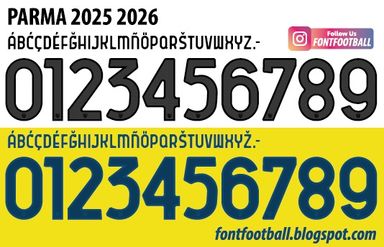 Font Vector Parma 2025 2026 Shirt