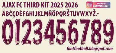 Font Vector Ajax FC 3rd Third 2025 2026 Shirt