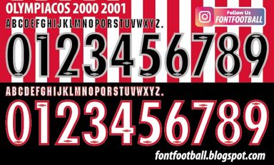 Font Vector Olympiakos FC 2000 2001 Shirt