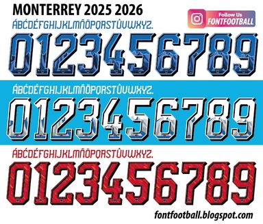 Font Vector Monterrey 2025 2026 Shirt