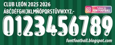 Font Vector Club León 2025 2026 Shirt