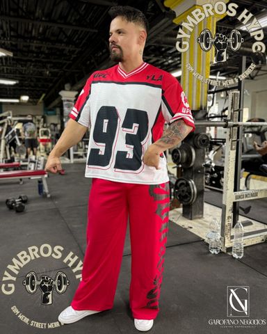 Pants YoungLA 'rev' red-black H6.44