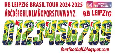 Font Vector RB Leipzig Brasil Tour 2024 2025 Shirt