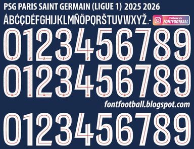 Font Vector PSG Ligue 1 2025 2026 Shirt