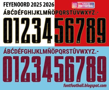 Font Vector Feyenoord 2025 2026 Shirt