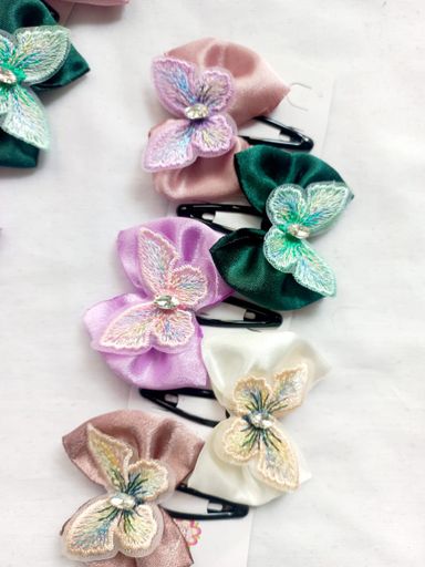 🦋 Butterfly Satin Tic-Tac Clips