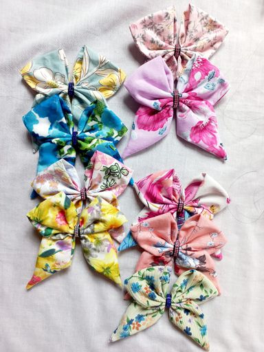 ✨ Sailor Hair Bows – Floral Cotton 🌼
