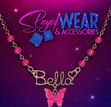 SWA Handmade Custom Name Necklace with Heart MTJ