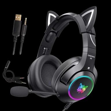 ONIKUMA K9 RGB Stereo Gaming Headset with Cat Ears for PS4, Xbox, PC and Switch