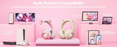 ONIKUMA B5 RGB Cat Ear Bluetooth Wireless Gaming Headset