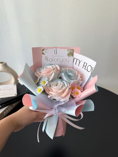 3 Stalk Soap Rose Daisy Bouquet  (Copy)