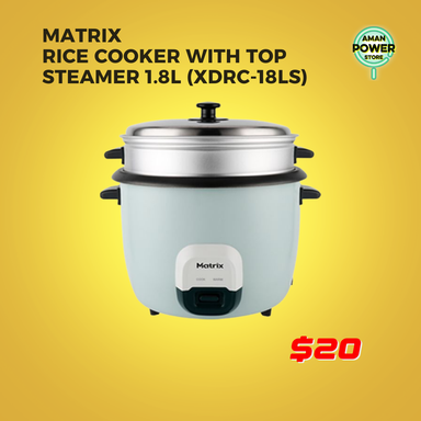 MATRIX RICE COOKER WITH TOP STEAMER 1.8L (XDRC-18LS)